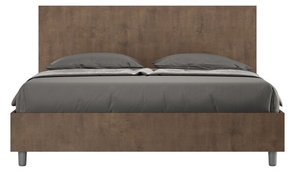 Letto Matrimoniale 160x190 cm Senza Rete Testata Dritta New Egos Noce