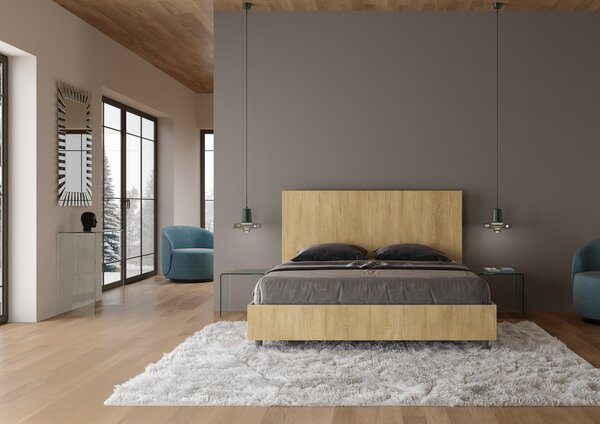 Letto Matrimoniale 160x190 cm Senza Rete Testata Dritta New Egos Quercia
