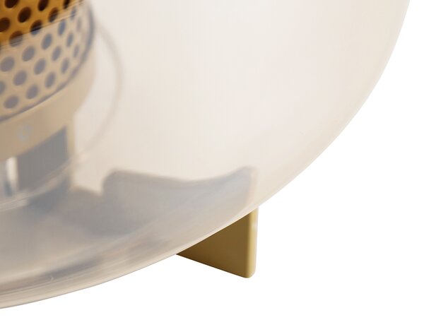 Lampada da tavolo Art Déco dorata con vetro ambrato 30 cm - Kevin