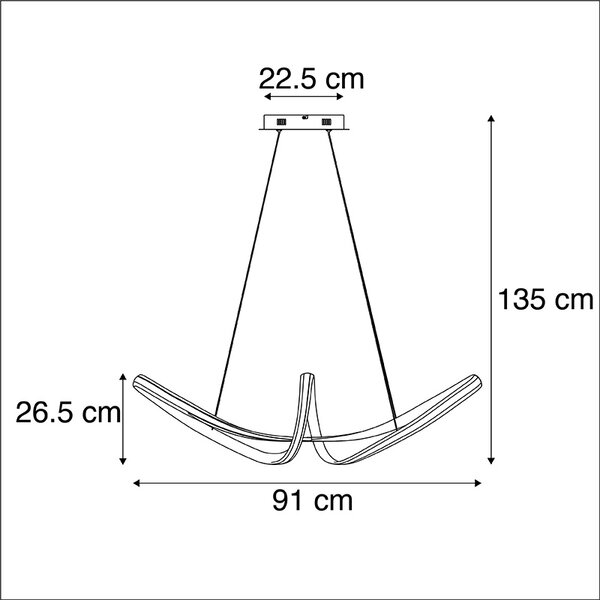 Lampada a sospensione di design in acciaio dimmerabile con LED - Viola Due