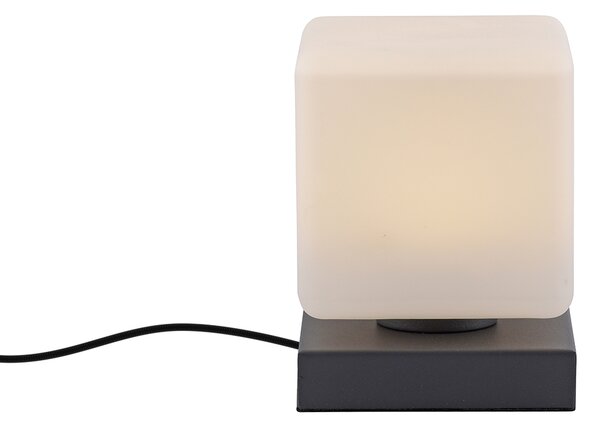 Lampada da tavolo grigio scuro con LED dimmerabile con touch - Jano