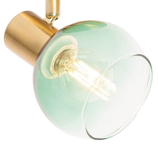 Faretto Art Déco oro con vetro verde - Vidro