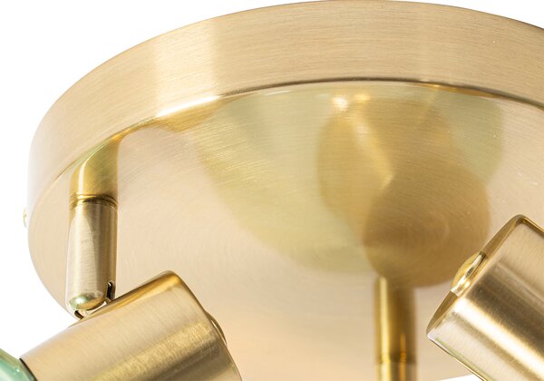 Plafoniera Art Déco oro con vetro verde 3 luci - VIDRO