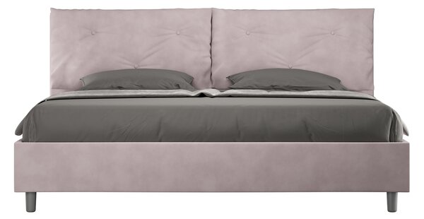 Letto Matrimoniale Queen Size 150x190 cm Senza Rete Imbottito in Microfibra Appia Large Glicine