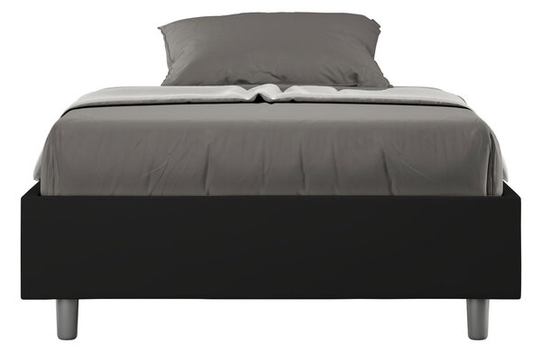 Letto 1 Piazza E Mezzo 120x190 cm Senza Rete Senza Testata Imbottito in Similpelle Azelia Nero