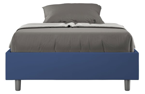 Letto 1 Piazza E Mezzo 120x190 cm Senza Rete Senza Testata Imbottito in Similpelle Azelia Blu