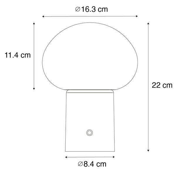 Set di 2 lampade da tavolo LED ricaricabili Fungo Nero - Louise