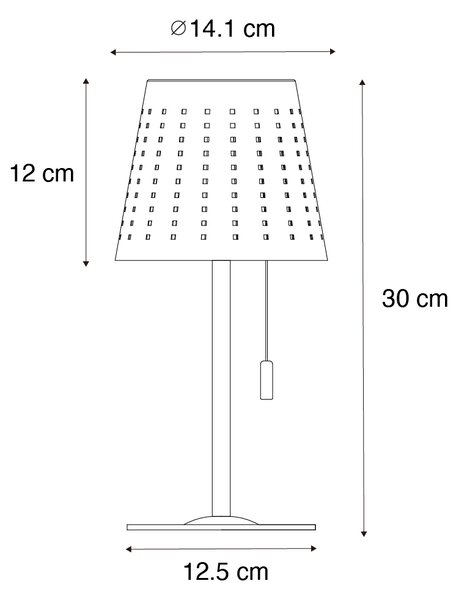 Set di 2 lampade da tavolo bianche con LED a 3 livelli di dimmerazione ricaricabili e solari - Ferre
