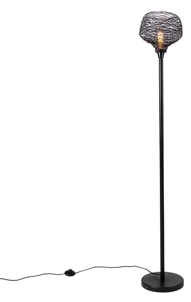 Lampada da terra di design nera 26 cm - Sarella