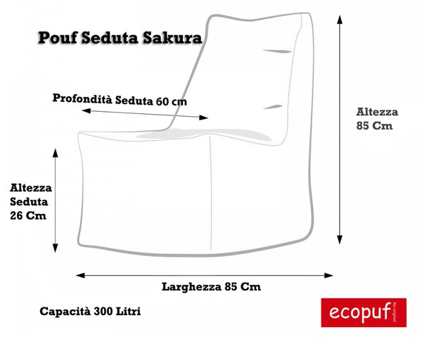 Sakura pouf poltrona sacco seduta in poliestere schienale alto