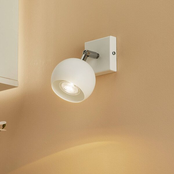 SOLLUX LIGHTING Spot da parete Flame di acciaio, bianco