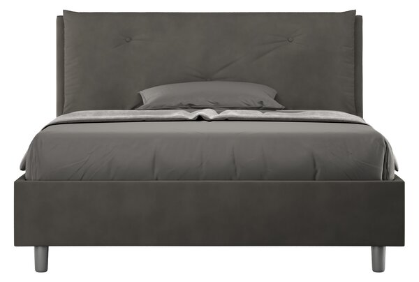 Letto Matrimoniale Francese 140x190 cm Senza Rete Imbottito in Microfibra Appia Large Grigio