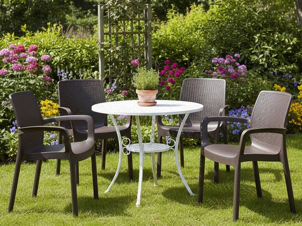 Set di 4 sedie da esterno eleganti impilabili antracite - Anacleto