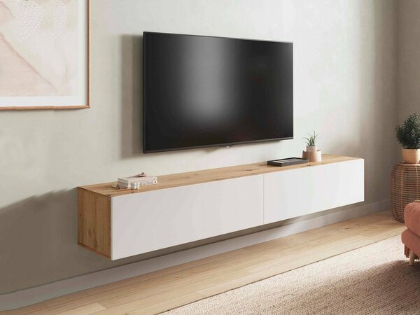 Porta TV rovere nodi e bianco 180x34x28h cm 2 ante - Senectus