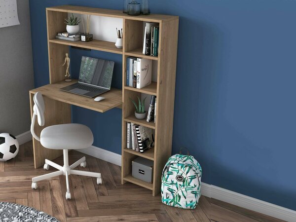 Scrivania lineare quercia 113x40cm con libreria - Arapaho