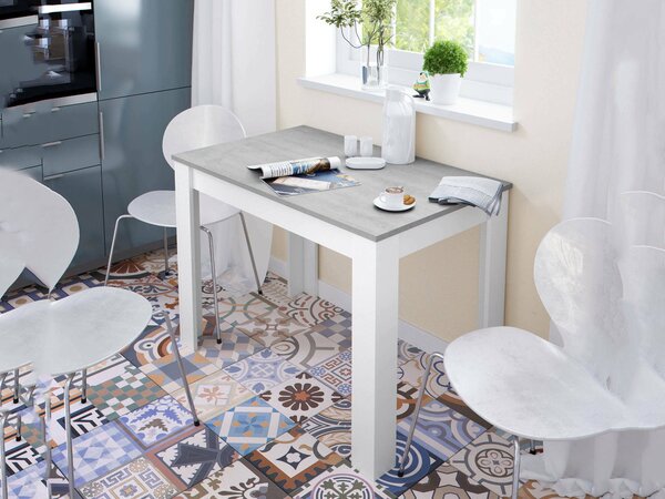 Tavolo cucina rettangolare 6 posti bianco e cemento 109x67cm - Anat