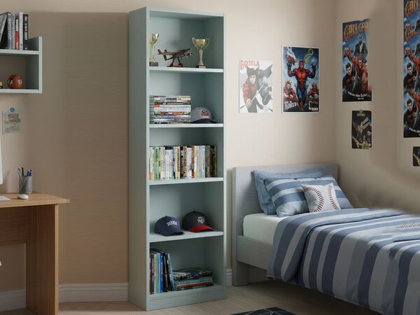 Libreria in legno verde acqua 52x180h cm - Artico