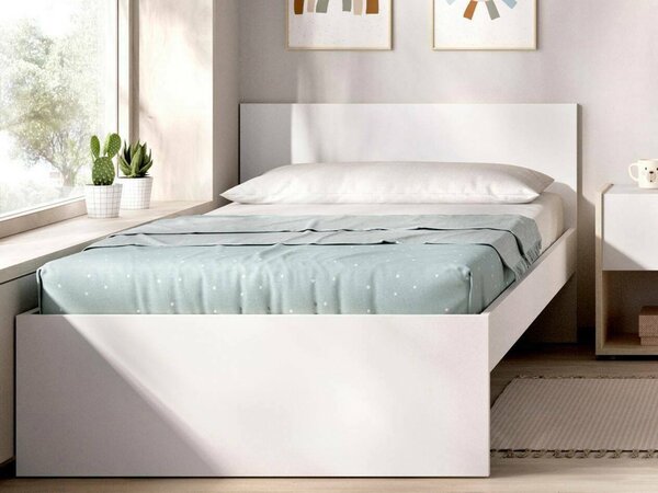 Letto singolo bianco 194x95cm adatto per materasso 90x190 cm - Haikui