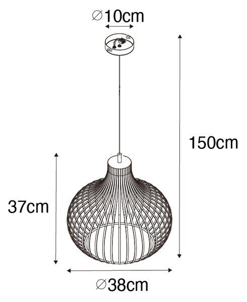 Lampada a sospensione moderna nera 38 cm - Saffira