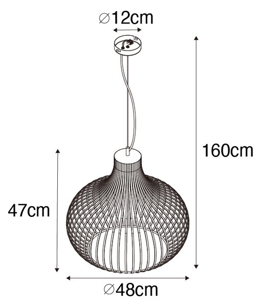 Lampada a sospensione moderna nera 48 cm - Saffira