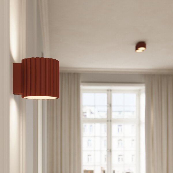 Faretto color terracotta in metallo ø 10 cm Zora – Sollux