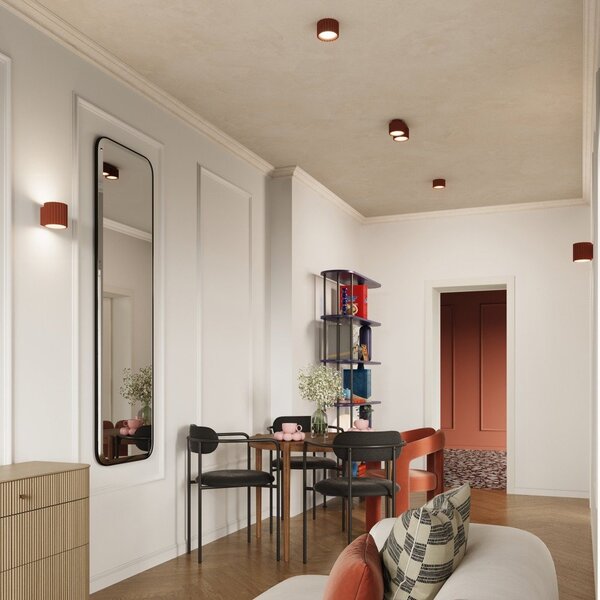 Faretto color terracotta in metallo ø 10 cm Zora – Sollux