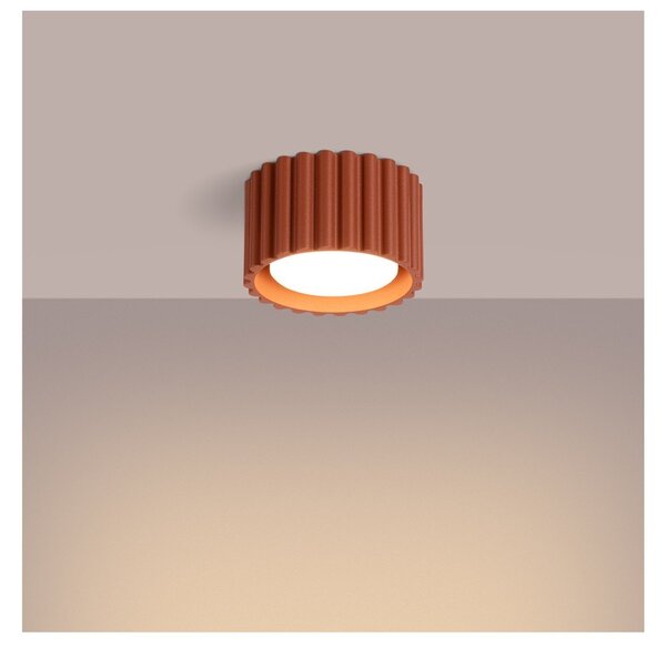Faretto color terracotta in metallo ø 10 cm Zora – Sollux