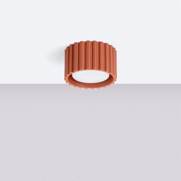 Faretto color terracotta in metallo ø 10 cm Zora – Sollux