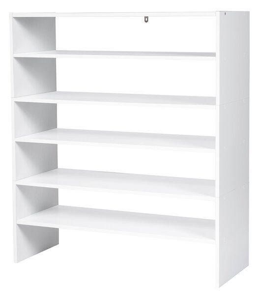 Costway Scaffale per scarpe impilabile a 3 pezzi, Organizer orizzontale a 2 livelli per ingresso corridoio Bianco