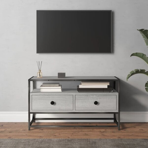 Mobile Porta TV Grigio Sonoma 80x35x45 cm in Legno Multistrato