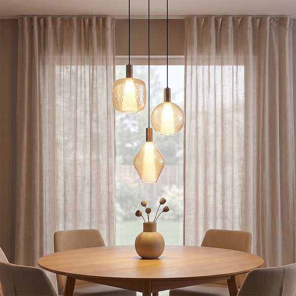 Lampada a sospensione di design bronzo scuro 3 luci - Ard