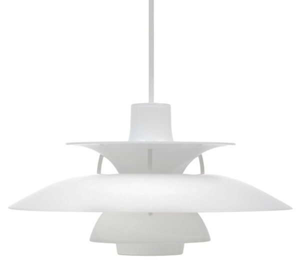 Lampada a sospensione Louis Poulsen, PH 5 320, dimmerabile, Bianco, Sala da pranzo, Plastica, Design
