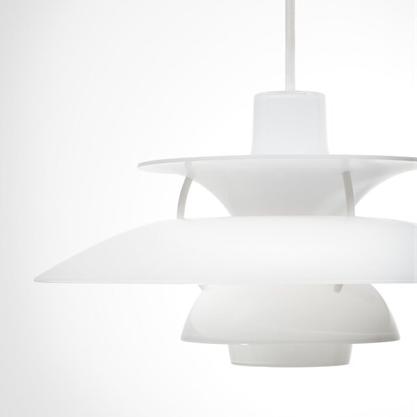 Lampada a sospensione Louis Poulsen, PH 5 320, dimmerabile, Bianco, Sala da pranzo, Plastica, Design