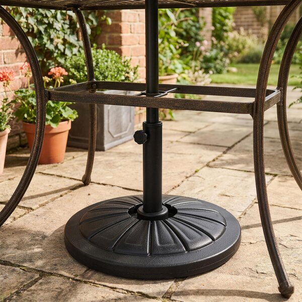 Outsunny Base per Ombrellone Rotonda Ø43cm da 13kg in Cemento per Pali da 38mm e 48mm, Nero|Aosom