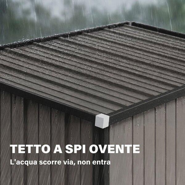 Outsunny Casetta da Giardino in Acciaio Porta Attrezzi con Catenaccio, 161.5x94.5x196cm, Grigio Chiaro | Aosom Italy