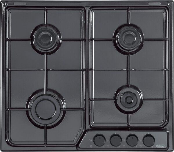 De Longhi FFN 46 ASV Piano Cottura 4 Fuochi a Gas Larghezza 60 cm Smaltato colore Nero