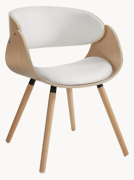 Sedia con braccioli in similpelle effetto legno Visby Evo