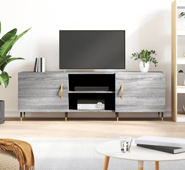 Mobile per TV，Porta TV Salotto，Tavolino TV Grigio Cemento 100x34,5x44,5 cm  Legno Multistrato