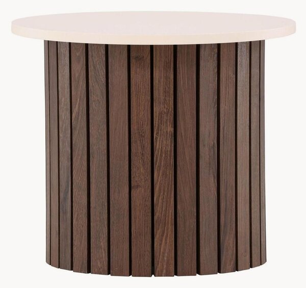 Tavolino rotondo effetto legno e pietra Visingsö