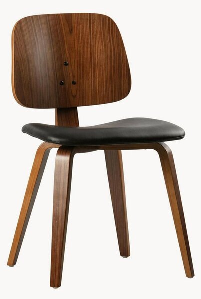 Sedia in legno con seduta in ecopelle Classic