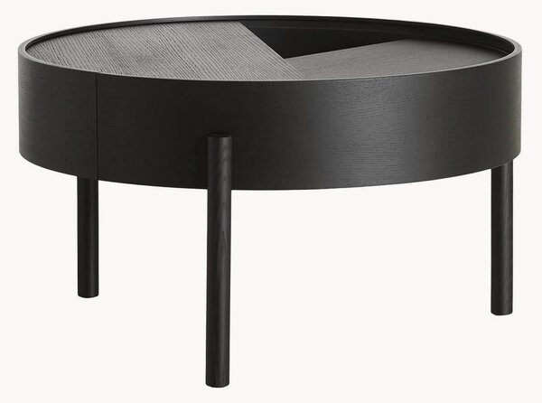Tavolino rotondo in legno con vano contenitore Arc