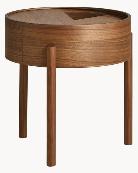 Tavolino rotondo in legno con vano contenitore Arc