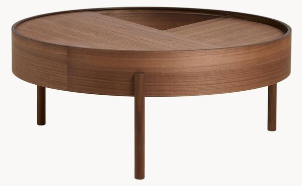 Tavolino rotondo da salotto in legno con vano contenitore Arc
