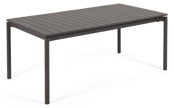 Tavolo allungabile da esterno Zaltana in alluminio nero opaco 180 (240) x 100 cm