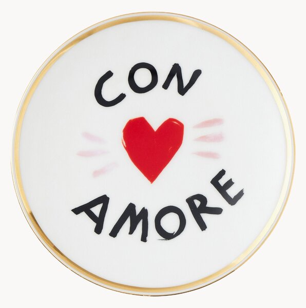 Piatto da dessert fatto a mano Con Amore