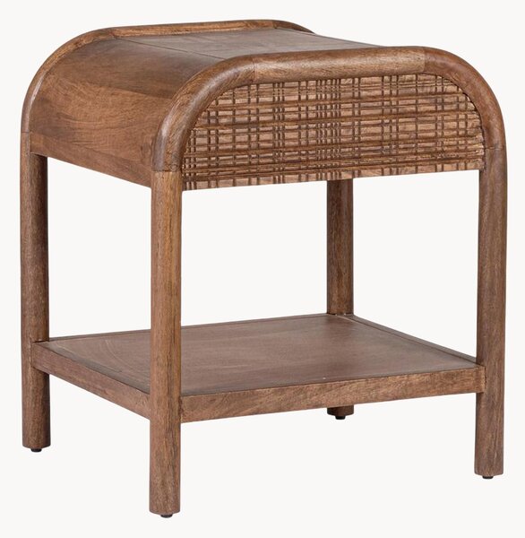 Comodino con ripiano in legno di mango fatto a mano Sanat