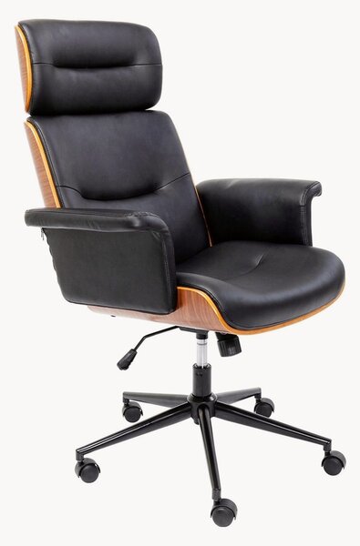 Sedia da ufficio in ecopelle Check Out, regolabile in altezza