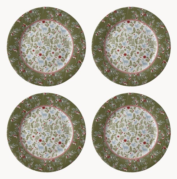 Set di 4 piatti da dessert in porcellana Gift