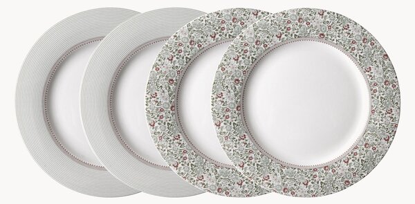 Set di 4 piatti da colazione in porcellana Flat