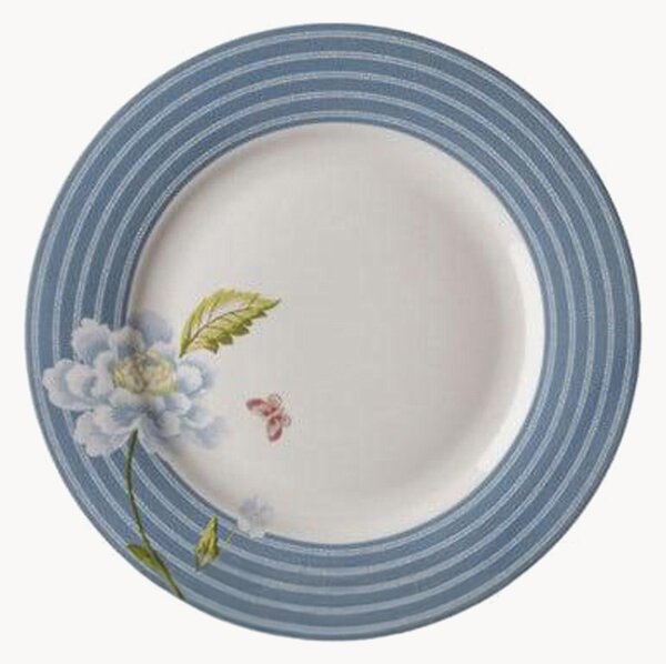 Set di 4 piatti da colazione in porcellana Seaspray Candy Stripe
